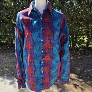 Neiman Marcus Vintage 80s Vibe Cotton Floral Blouse Size Large